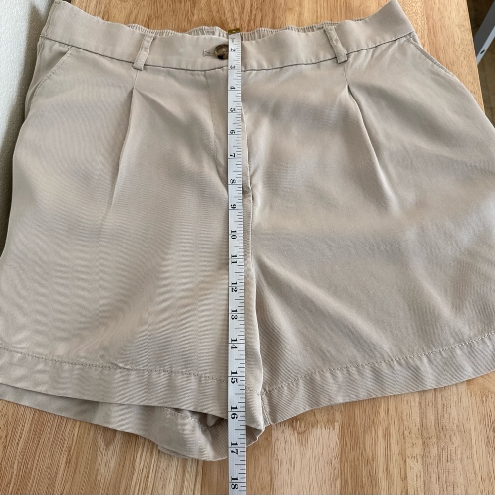 LOFT Women’s The Washed Twill Khaki Shorts With Elastic Back Size 10 - Picture 6 of 7